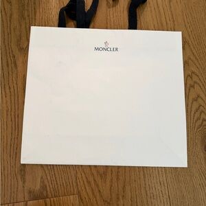 Moncler White gift bag with Black Handles